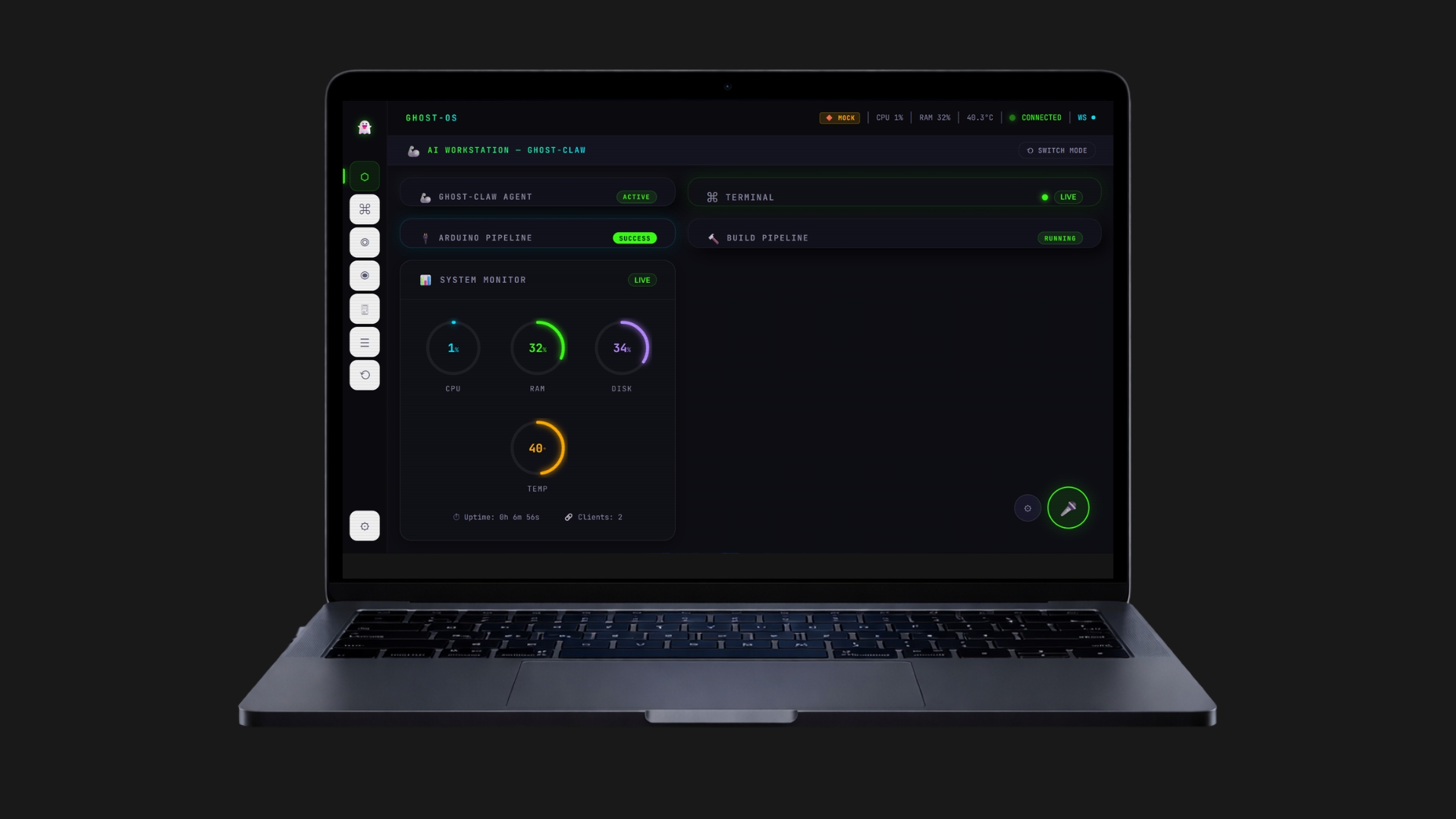 GhostOS displayed on laptop